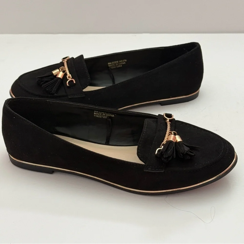 Primark Black Loafers with Tassel Detail